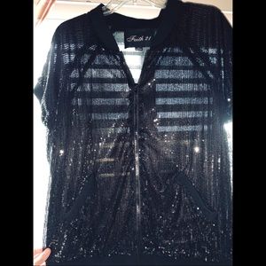 Faith 21 (Forever 21) Sequined Zip Up Jacket